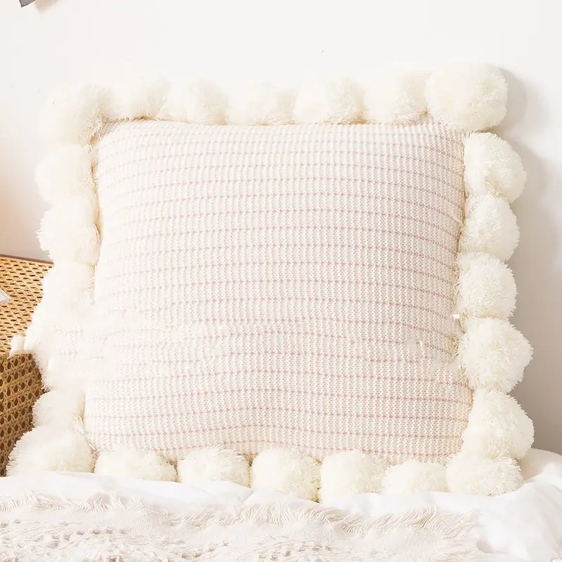 Throw Pillow Bed Sofa Cushion Waist Knitted