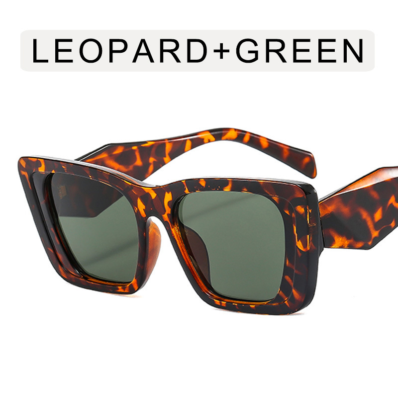 Leopard Frame Green Lens