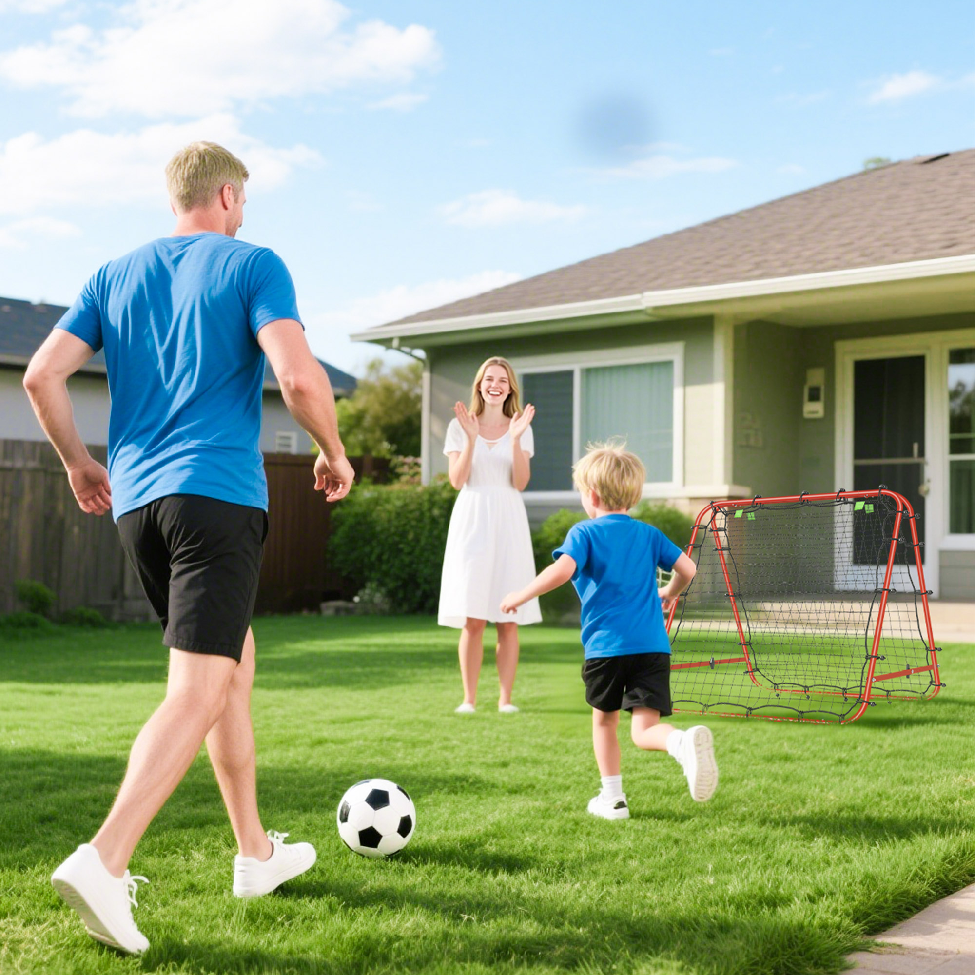 Double Sided Football Rebound Net, Five Adjustable Angle Door — image 10