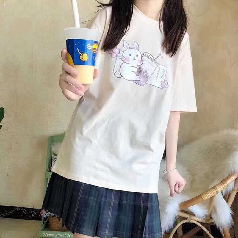 Title 1, Japanese Milk Tea Bunny Short-sleeved T-shirt W...