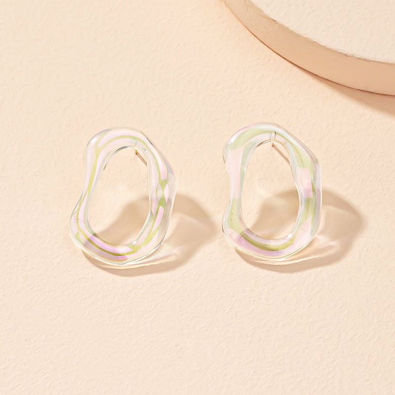 Clear Acrylic Earrings Irregular Circles