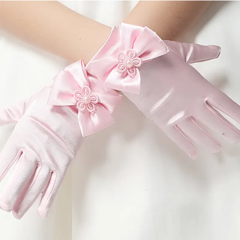 Flower Girl Long Gloves Children's Girls Bowknot Dress