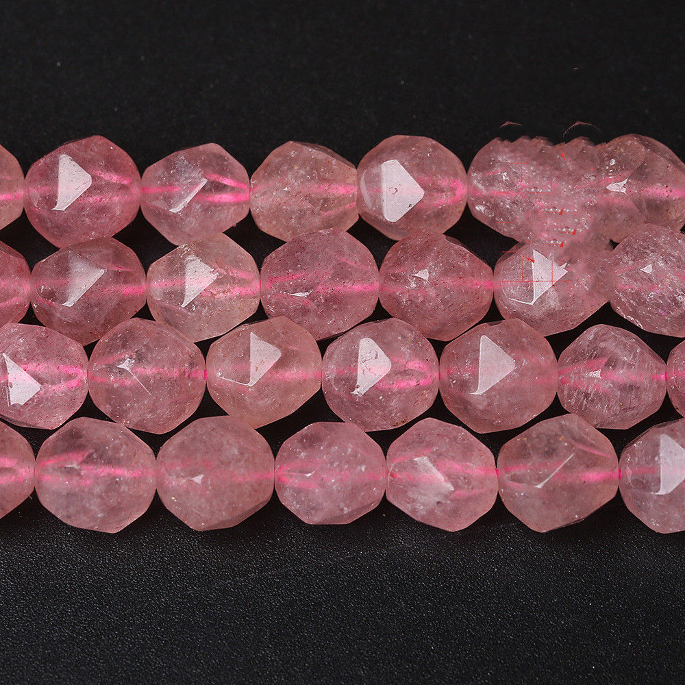 Creative Strawberry Crystal Faceted Loose Bead Necklace