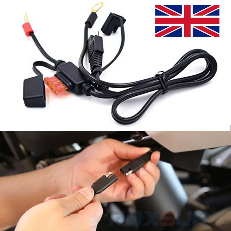 Motorcycle Bike Fused Battery Charger Lead SAE