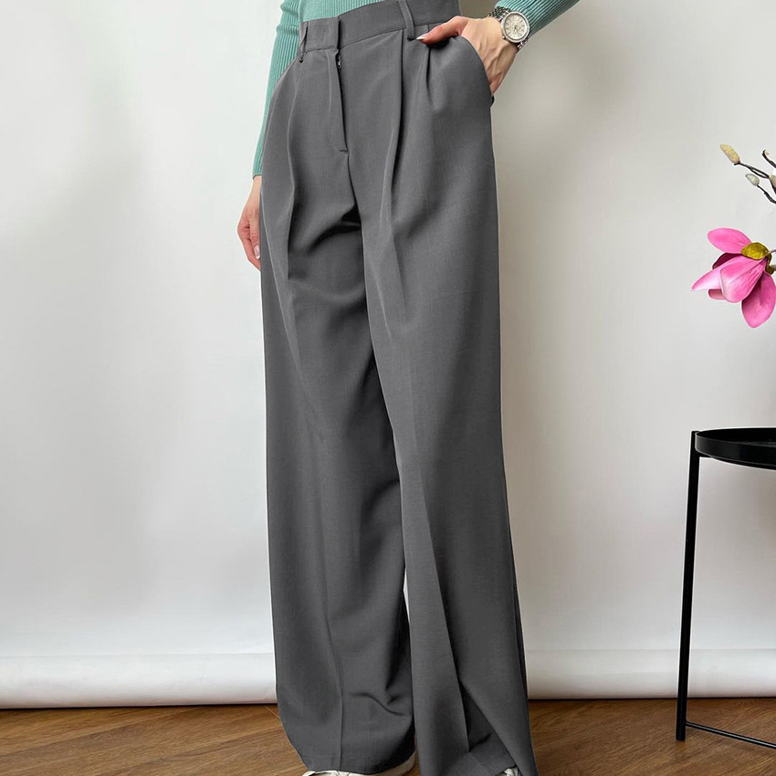 Title 2, High Waist Wide Leg Pants, Casual Temperament C...