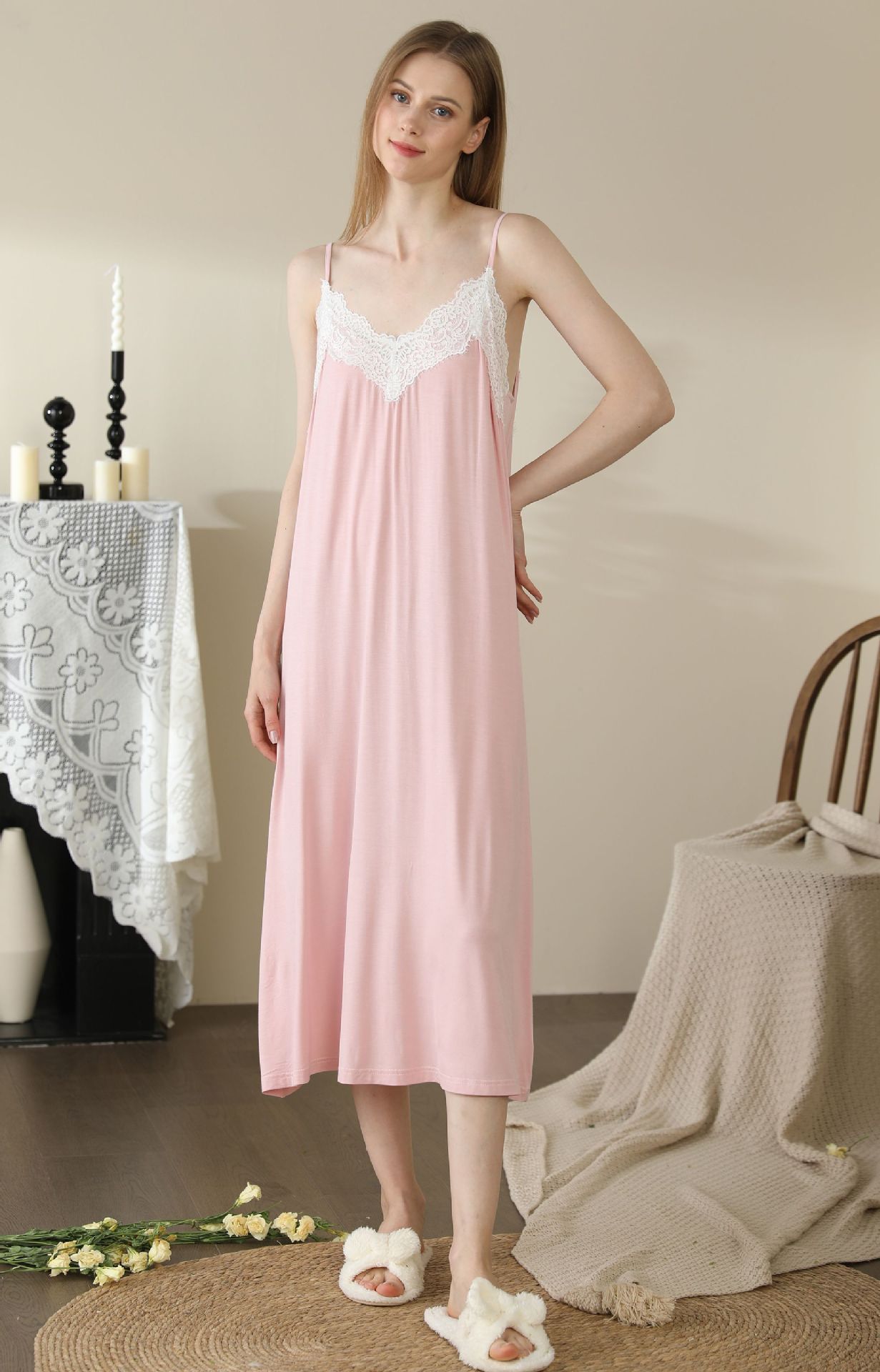 Title 20, Backless Modal Nightdress Womens Midi Dress