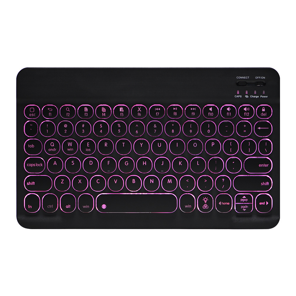 Compatible With Apple, ipad10.9 Bluetooth Round Keyboard Pro10.2 Retro Round Touch Keyboard Pen Slot 9.7 Protective Cover