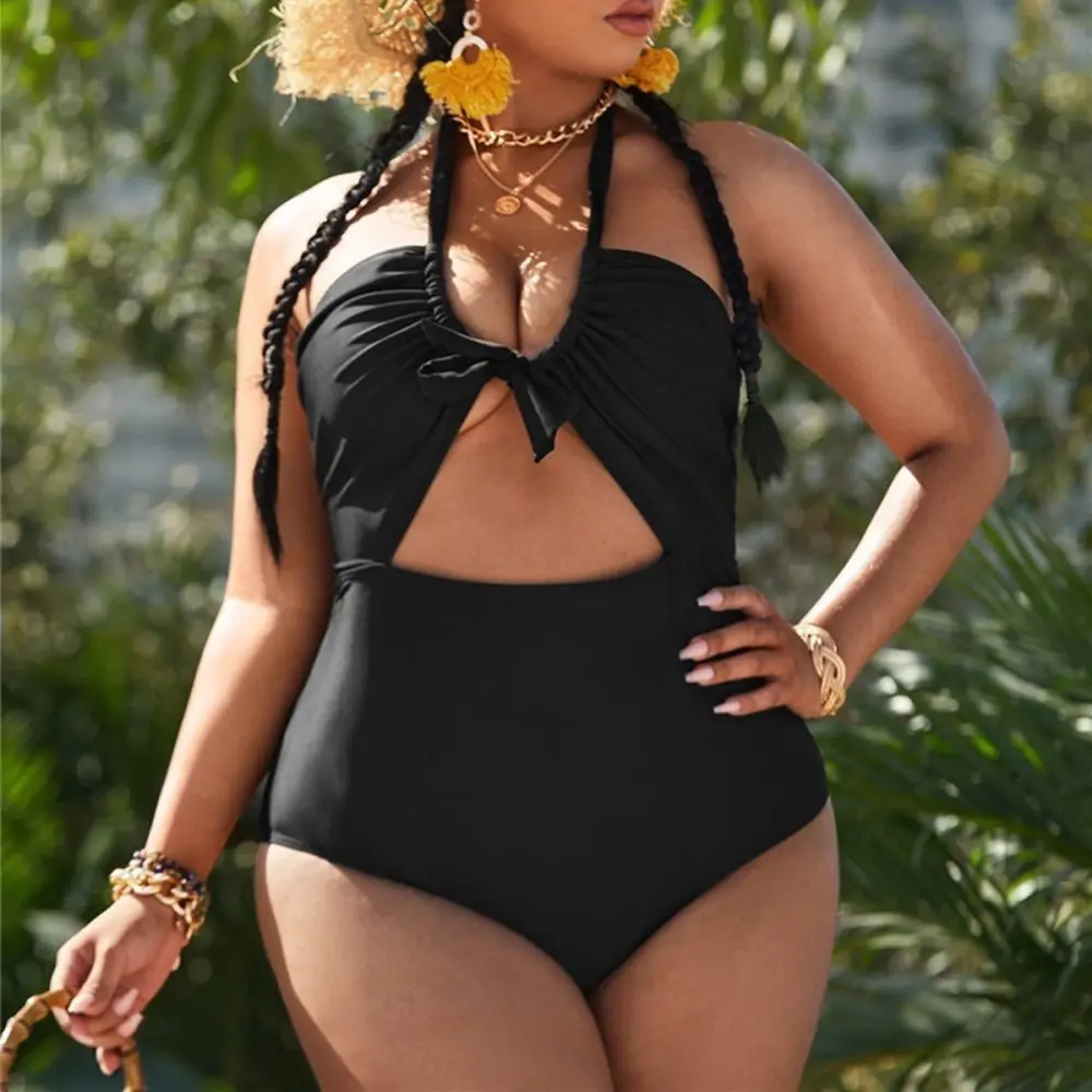 Plus Size Swimsuit One Piece Green Tie Dye Print