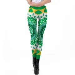 Holiday Printed Pencil High Waisted Slim Women's Leggings - Kdk1938 - View 1