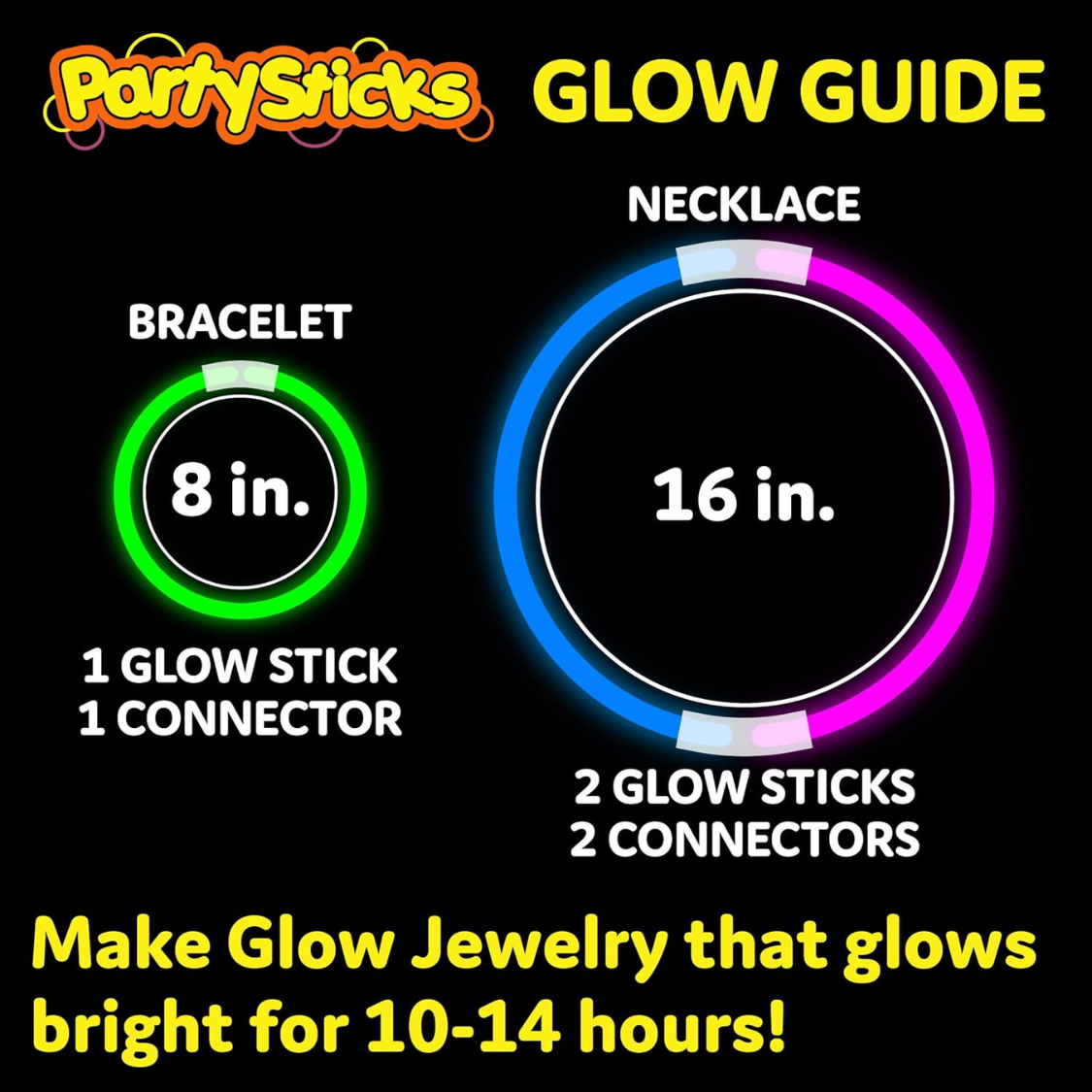 Glow Sticks Party Supplies 100pk - 8 Inch Glow In The Dark Light Up Sticks Party Favors, Glow Party Decorations, Neon Party Glow Necklaces And Glow Bracelets With Connectors — foto 4