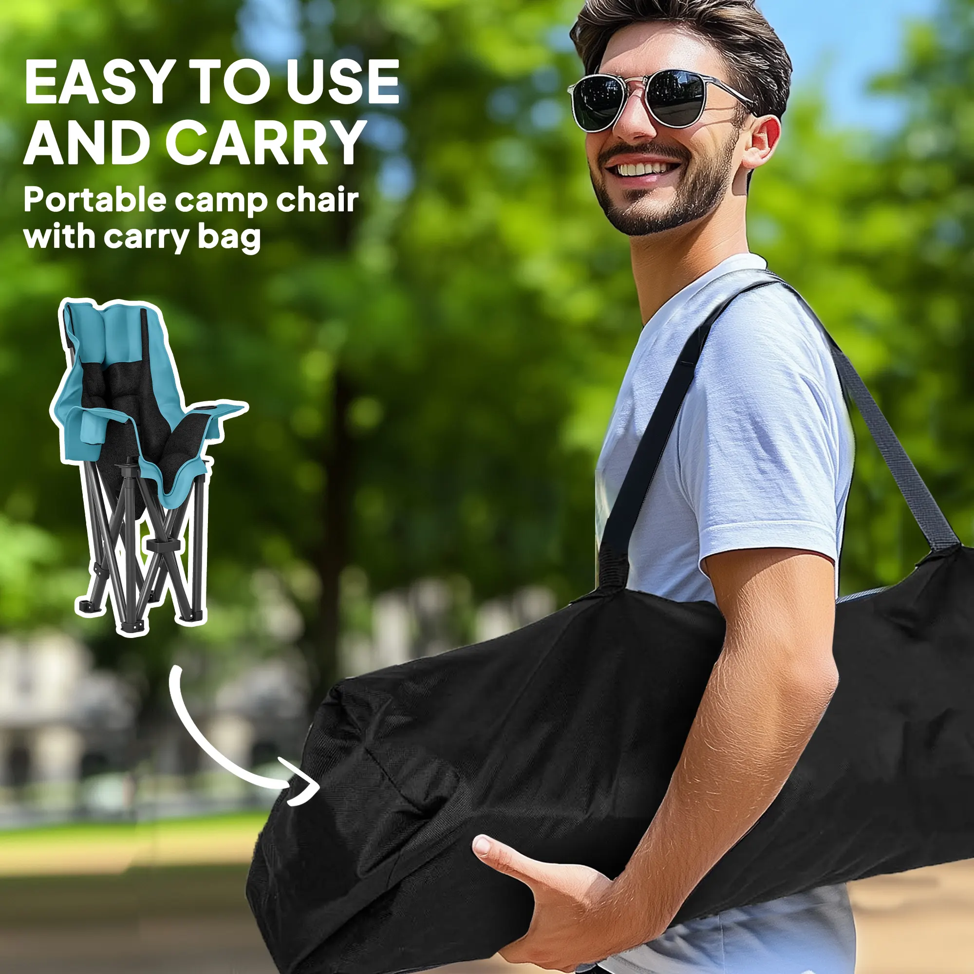 Camping Chair For Adults, Portable Folding W