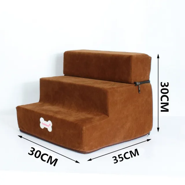 Pet Stairs Steps Cat And Dog Climb Stairs 3 Stairs Pet Bed Stairs Light Brown - Shop at LoveMi