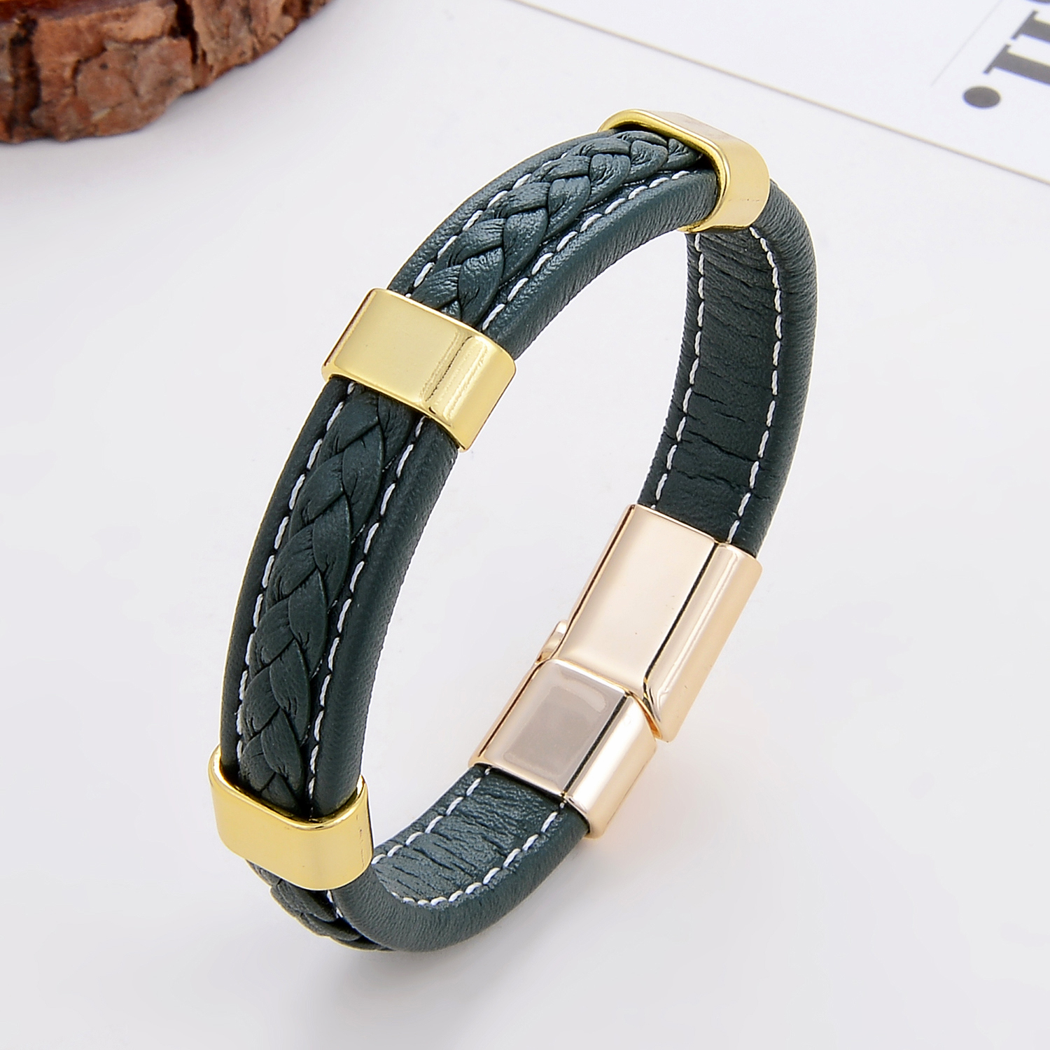Simple Leisure Metal Single Layer Leather Rope