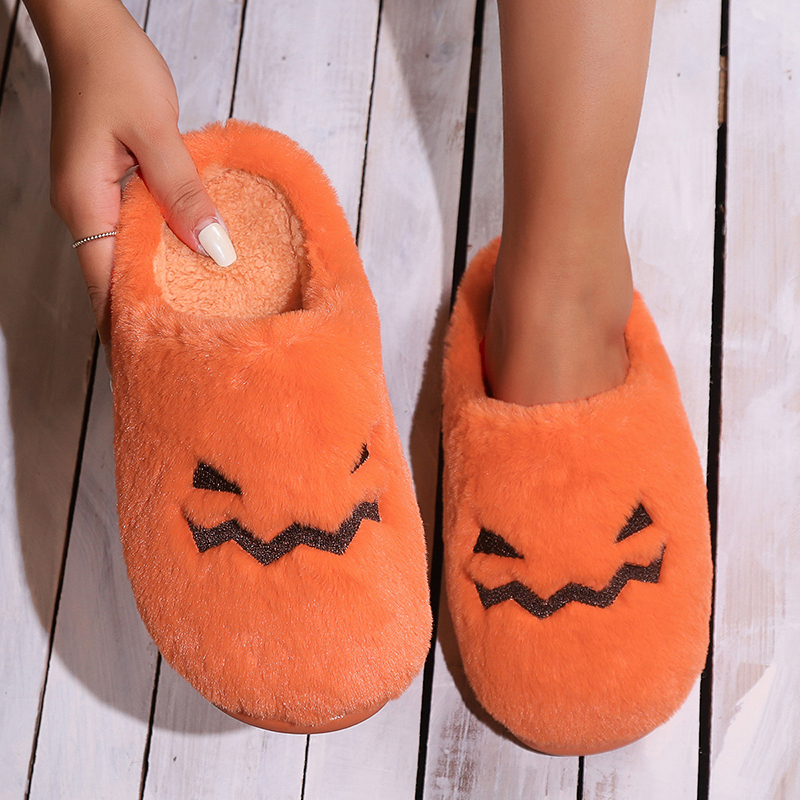 Title 2, Pantufas de Abóbora de Halloween Fofas para Cas...