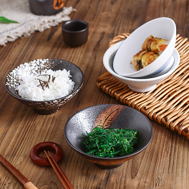 Japanese-style Ceramic Speaker Rice Bowl Household