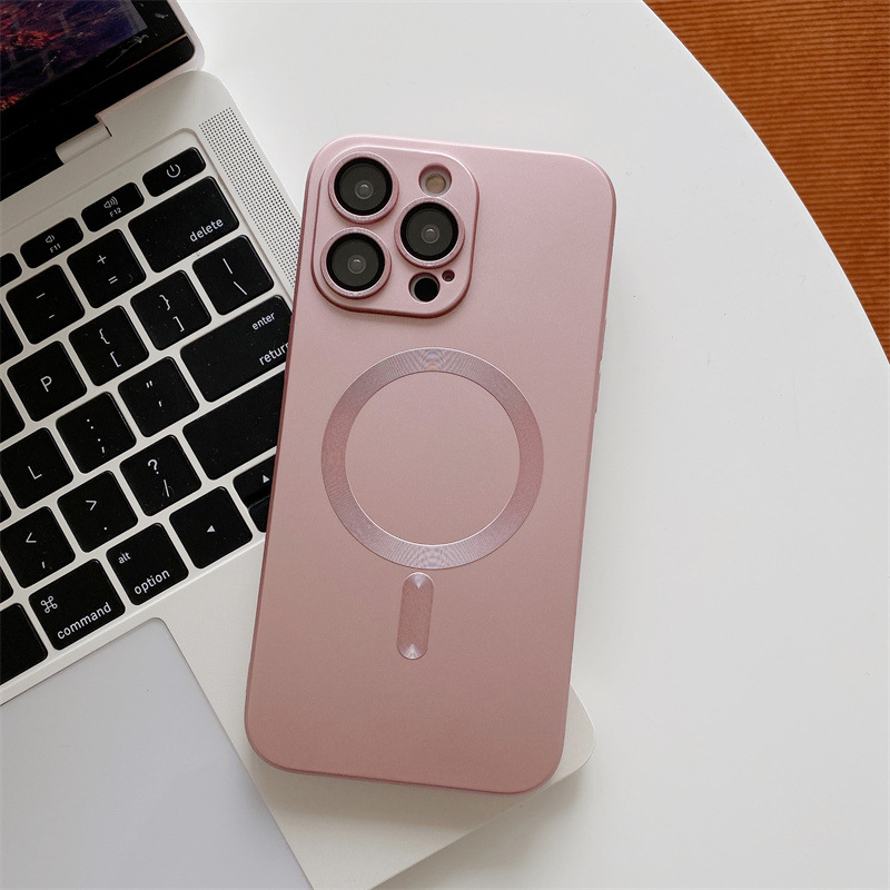 Magnetic Suction With Lens Film Electroplating Mobile Phone Case