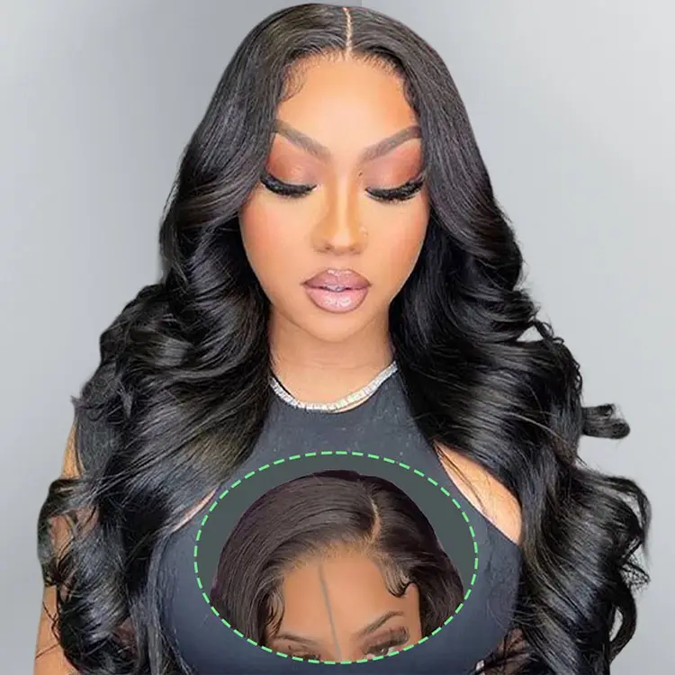 4x7 Lace Closure Wig Human Hair Natural