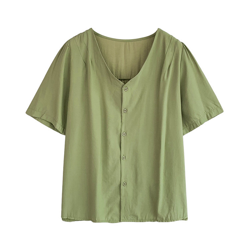 Title 4, Summer Thin Top Loose Design V-neck Shirt