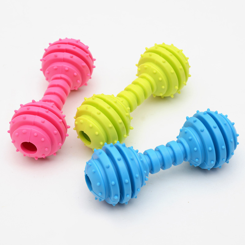 TPR Rubber Barbell Pet Toy Random Color - Shop at LoveMi