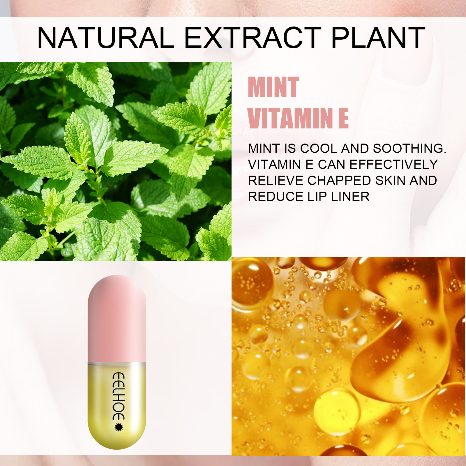 EELHOE Day And Night Lip Moisturizing Capsule, Hydrates Increases Lip Elasticity And Volumizes Lip Duller Lip Plump Lip Liquid image 2