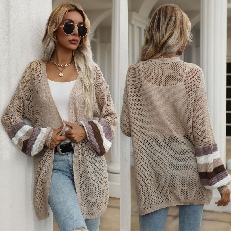 Women's Loose Sweater Knit Cardigan Jacket Hollow