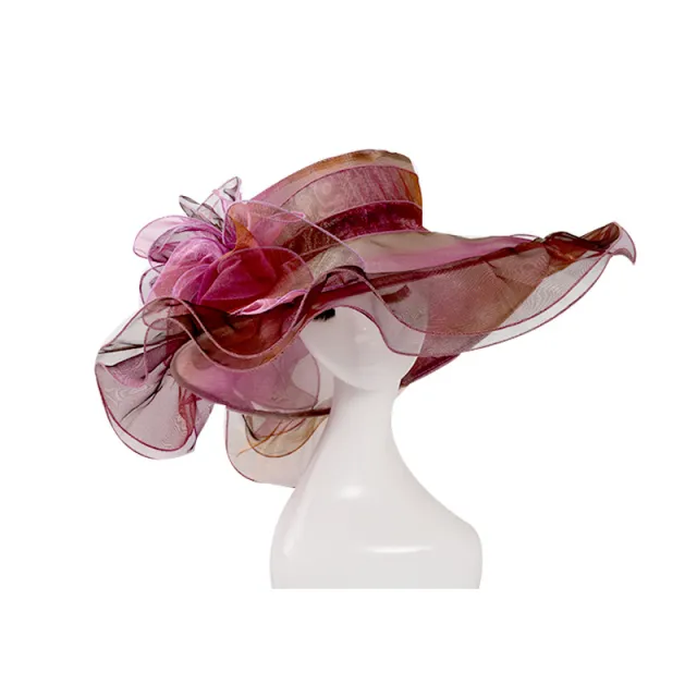 Ladies British European And American Style Multicolor Organza Hat Pink - Shop at LoveMi