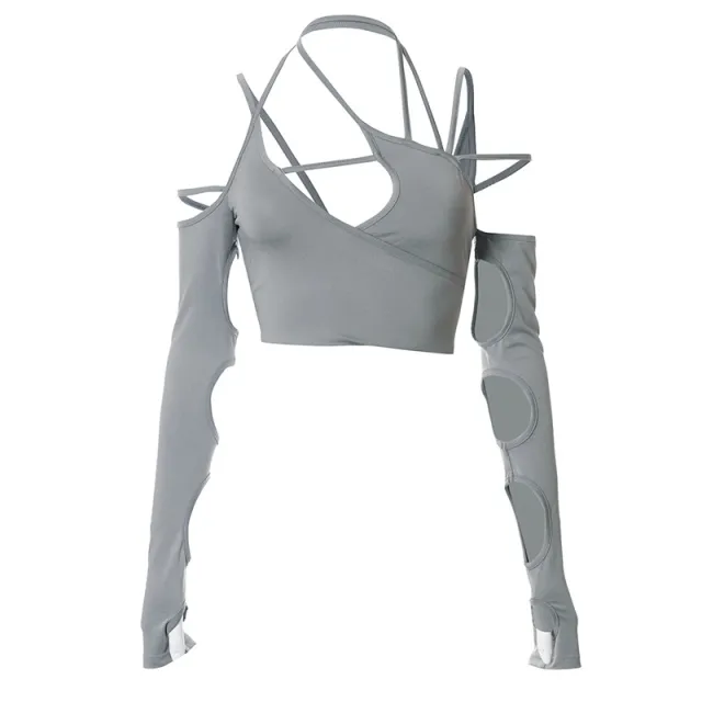 Summer Women's Solid Color Halter Halter Top Grey - Shop at LoveMi