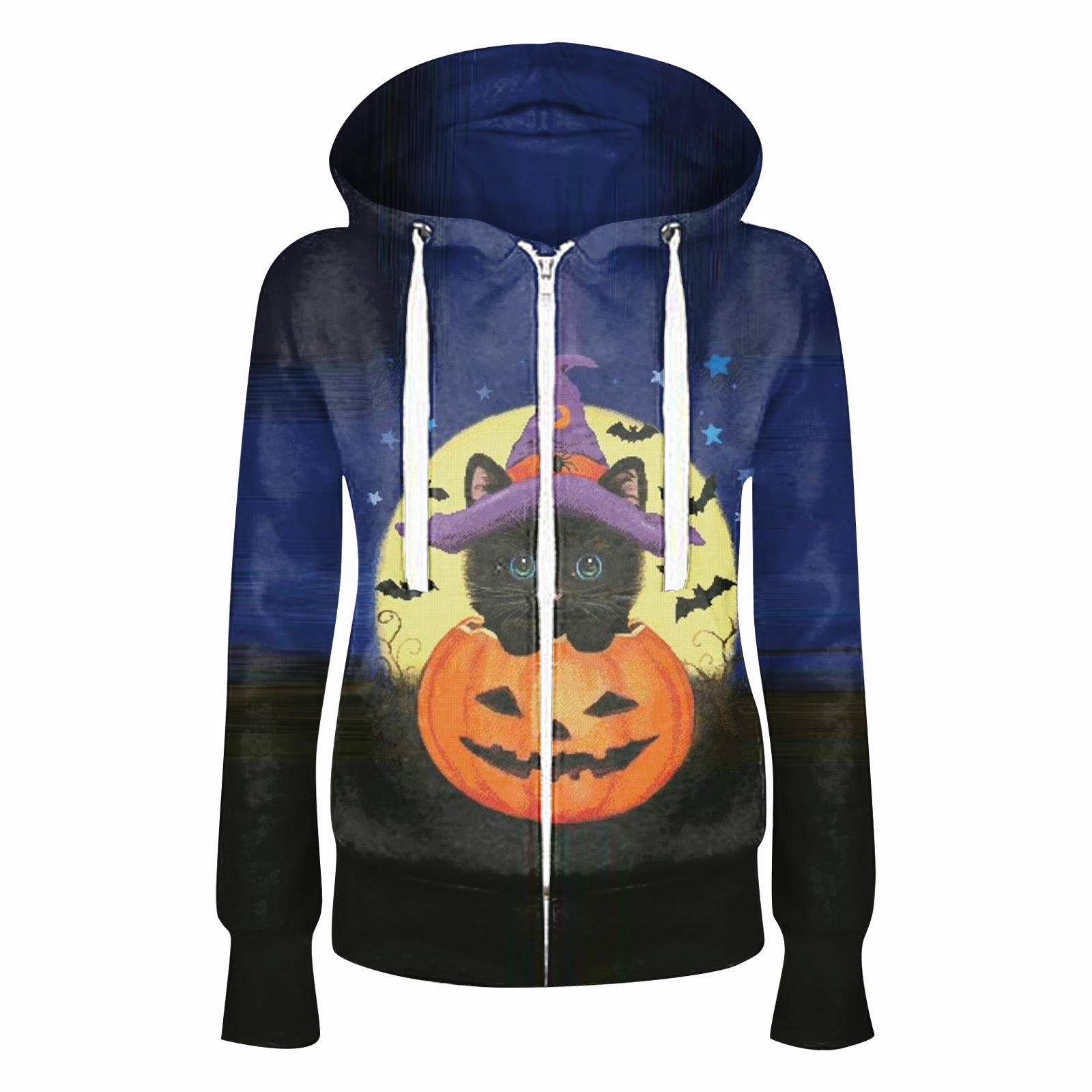 Halloween Men's And Women's Hooded Zipper Sweater Fashion Digital Printing Jacket