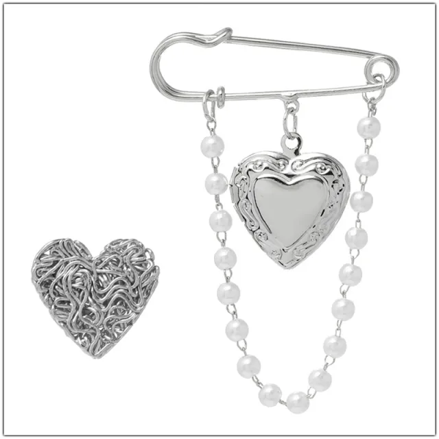 Japanese And Korean Style Fashion High Cold Temperament Lovely Peach Heart Pin Silver - Shop at LoveMi