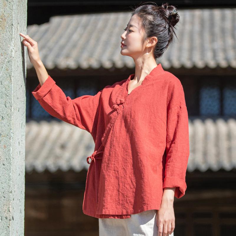 Title 7, Cotton And Linen Chinese Retro Top