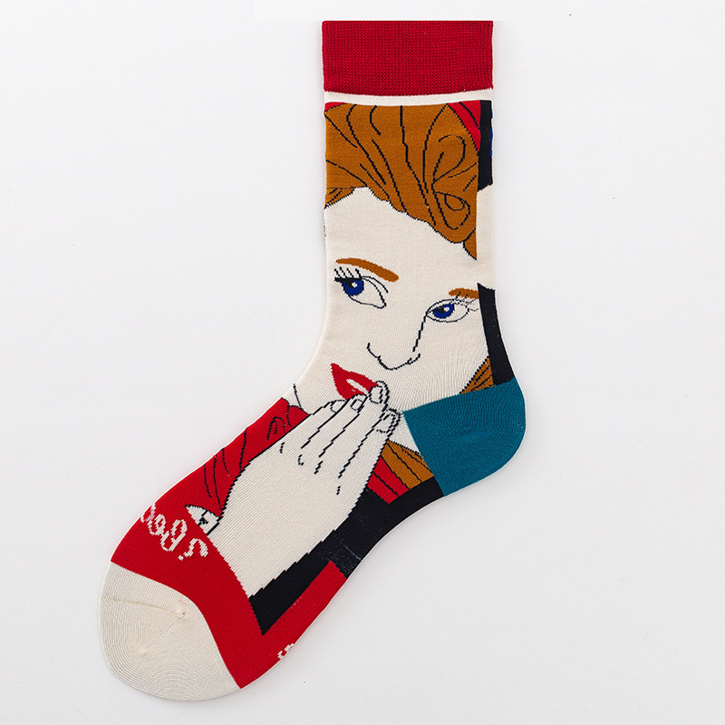 Cat Cute Cartoon Japanese Ladies Medium Tube Cotton Socks