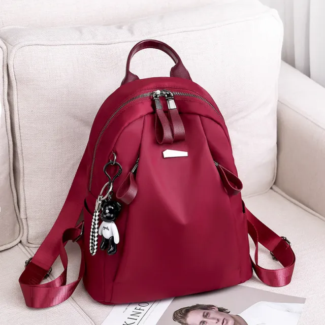 Ins Fashion Backpack Women Solid School Bag Outdoors Travel Bags Girl Red - Shop at LoveMi