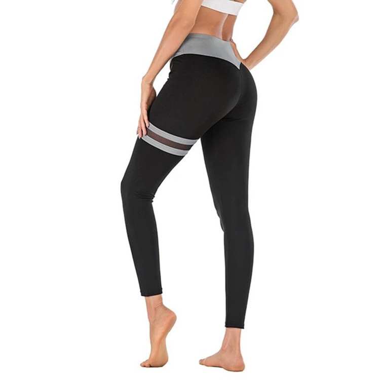 Title 3, Thigh Double Ring Contrast Color Yoga Pants Hig...