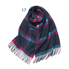 Winter Warm Thickened British Plaid Wool Scarf - 17Style - View 1