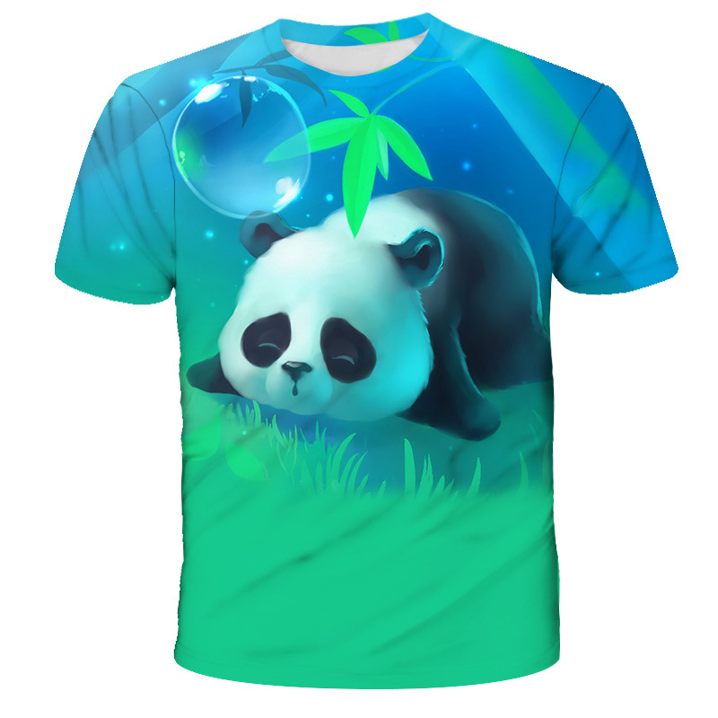 Title 6, Trendiges Rundhals-Kurzarmshirt der Panda-Serie...