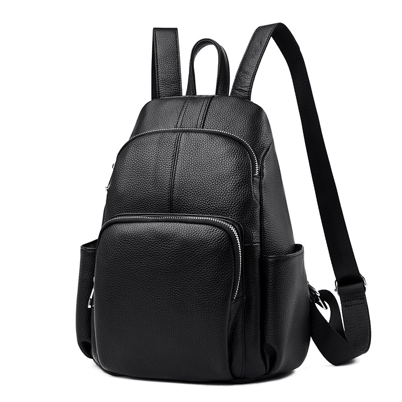 Anti-theft Female Head Layer Cowhide College Outdoor Leisure Travel Backpack