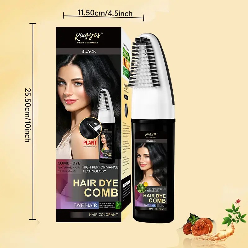 3-in-1 Black Hair Dye Shampoo, Can Cover Gray Hair, Contains Herbal Ingredients, Including Ginseng Extract, Natural Coloring.