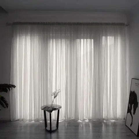 Simple and Modern Balcony Solid Color Gauze Curtain