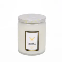 Embossed Glass Fragrance Handmade Gift Aromatherapy Soy Candles - Paradise Gardenia - View 1