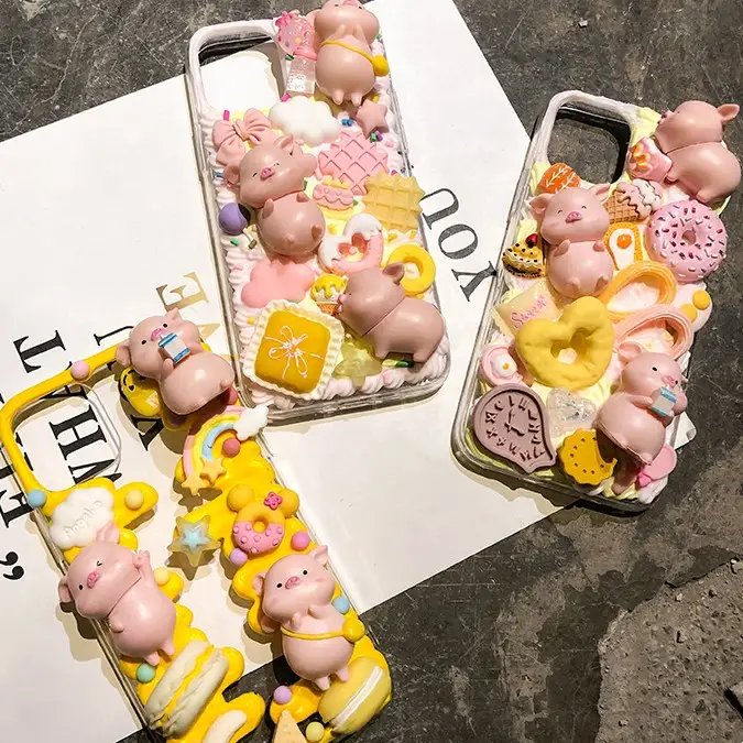 Handmade Cream Gel Phone Case DIY Material Pack