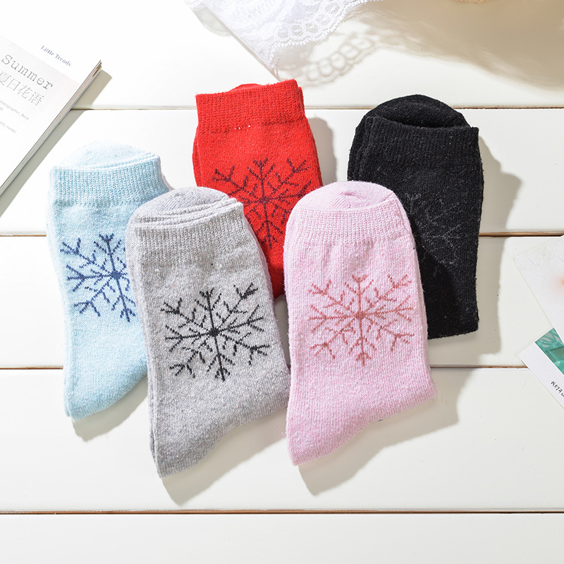 Title 4, Ladies thickened medium tube cashmere socks. L...