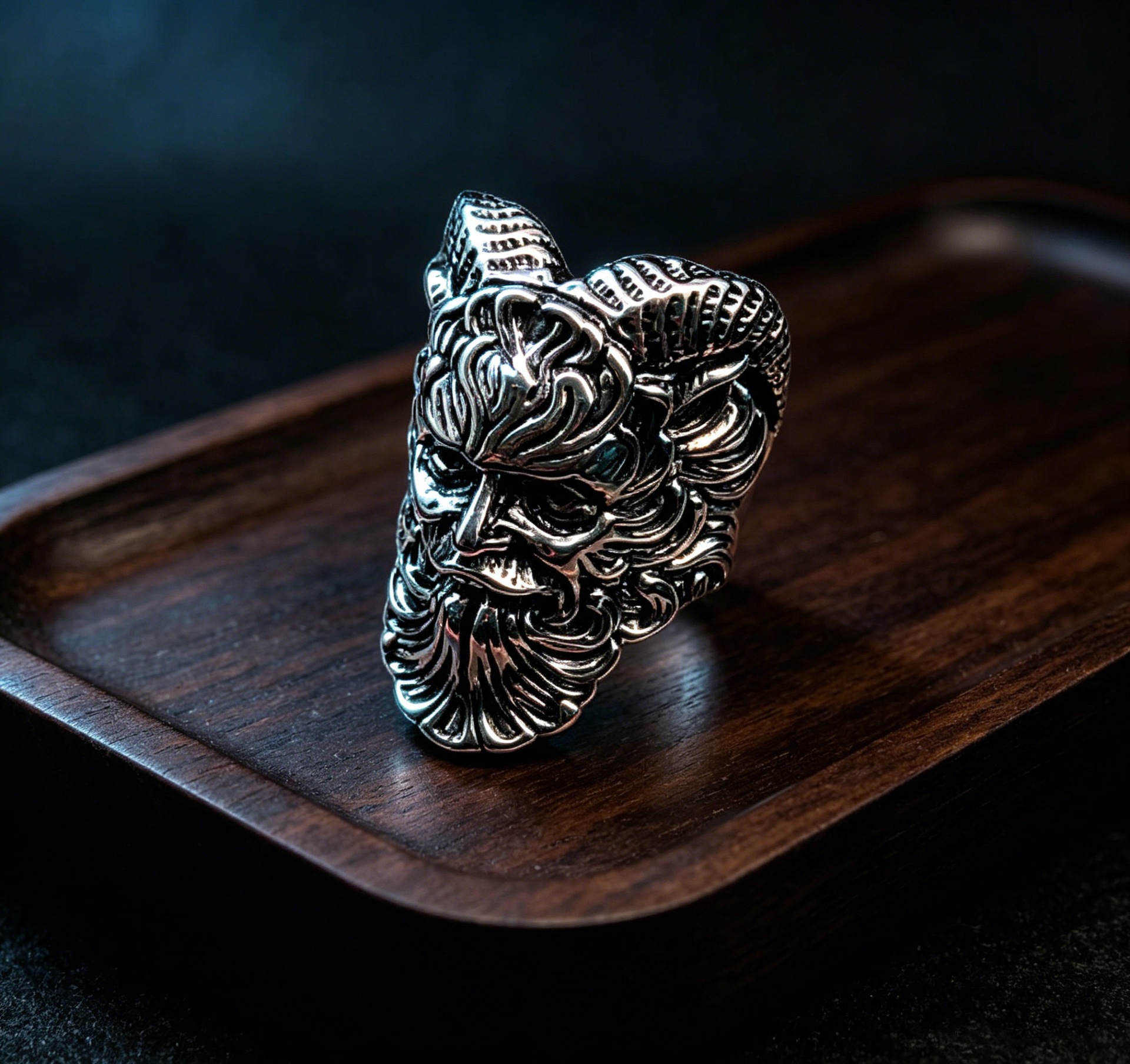 Vintage Punk Skull Dragon Band Ring, Domineering Trendy Men's Unique Jewelry