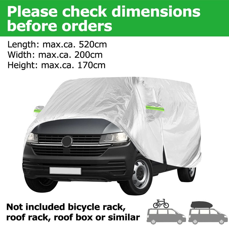 Heavy Duty Full Car Cover Waterproof Protector Fits For VW Transporter Van T4 T5 — image 7