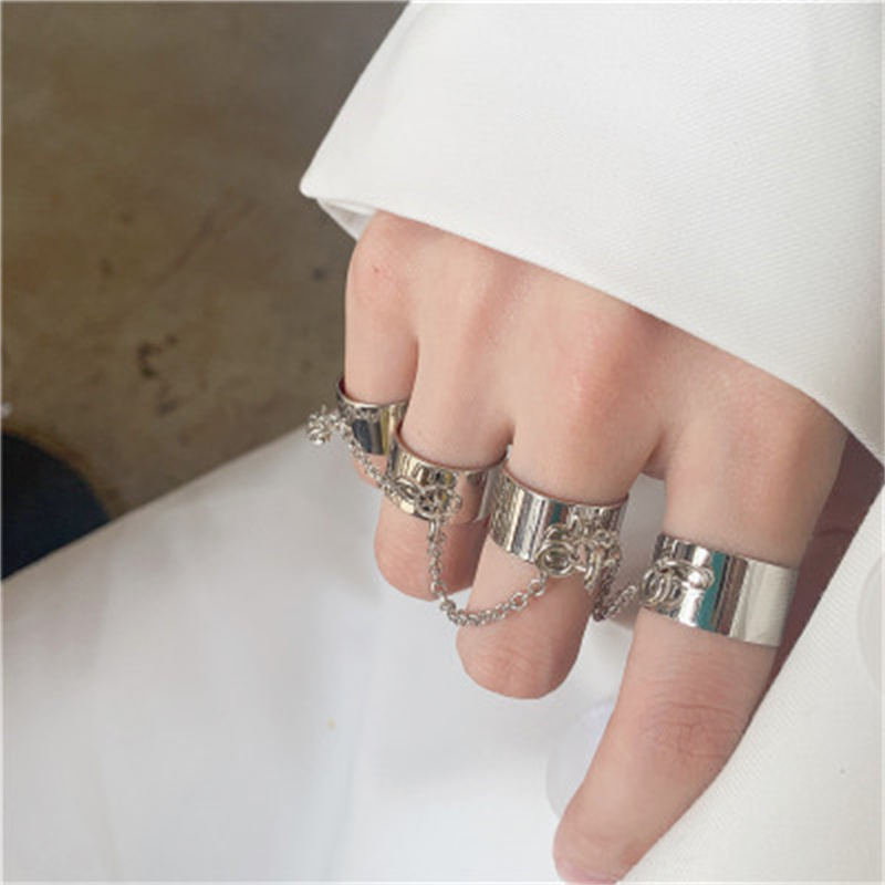 Personality Exaggerated Unisex Alloy Chain Ring