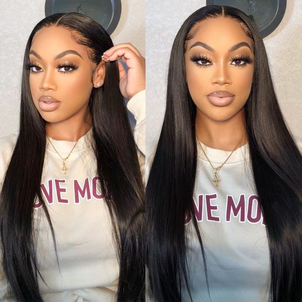 4x4 Lace Human Hair Wig Natural Color, Straight Texture, Density