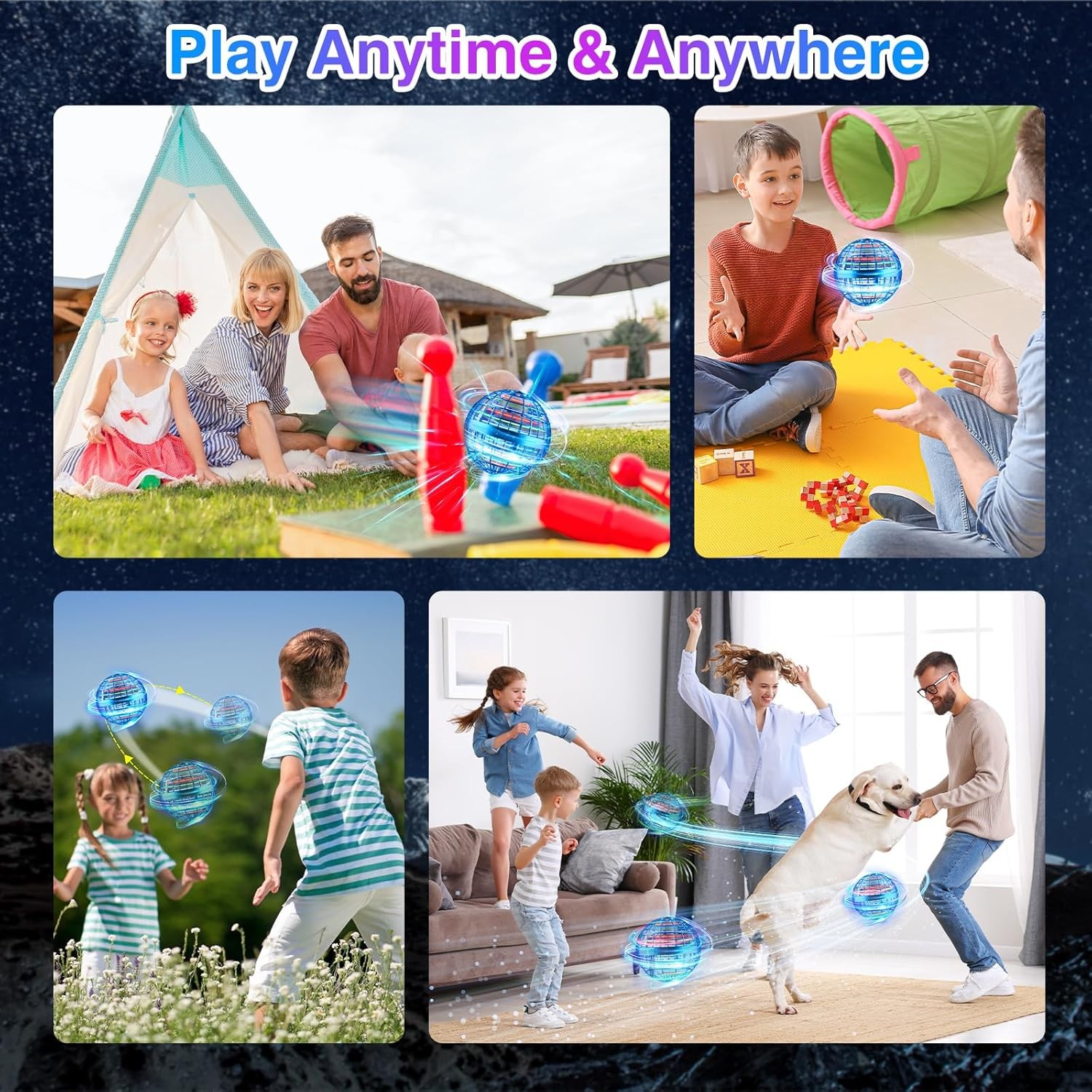 Flying Ball Boomerang Spinner Toy, Hover Orb Hand Operated, 360 Degree Auto — image 9