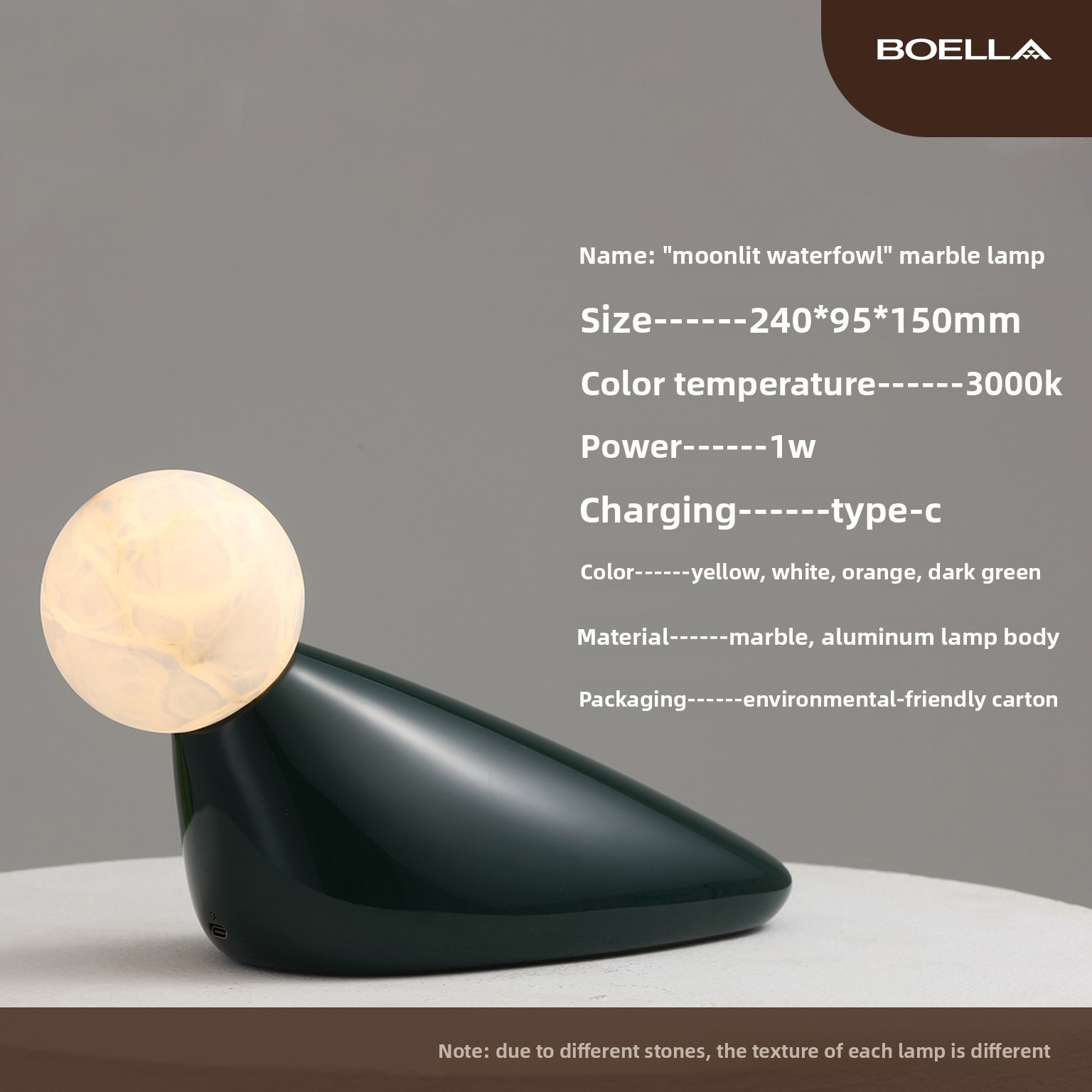 The Waterbird Moon - Luxury Spanish Alabaster & Aluminum Lamp