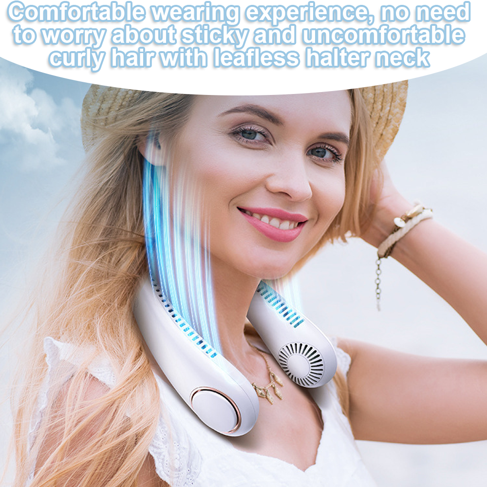 Neck Fan Bladeless Premium Air Conditioner Personal Cooling Fan Travel Portable  Green