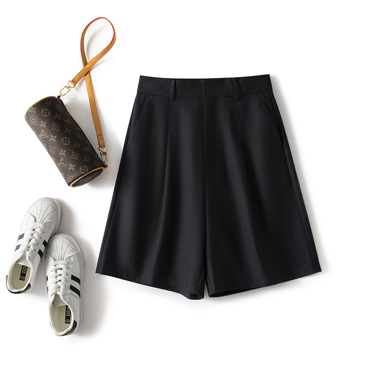 Women's Loose Straight Large Size Casual High Waist Suit Shorts