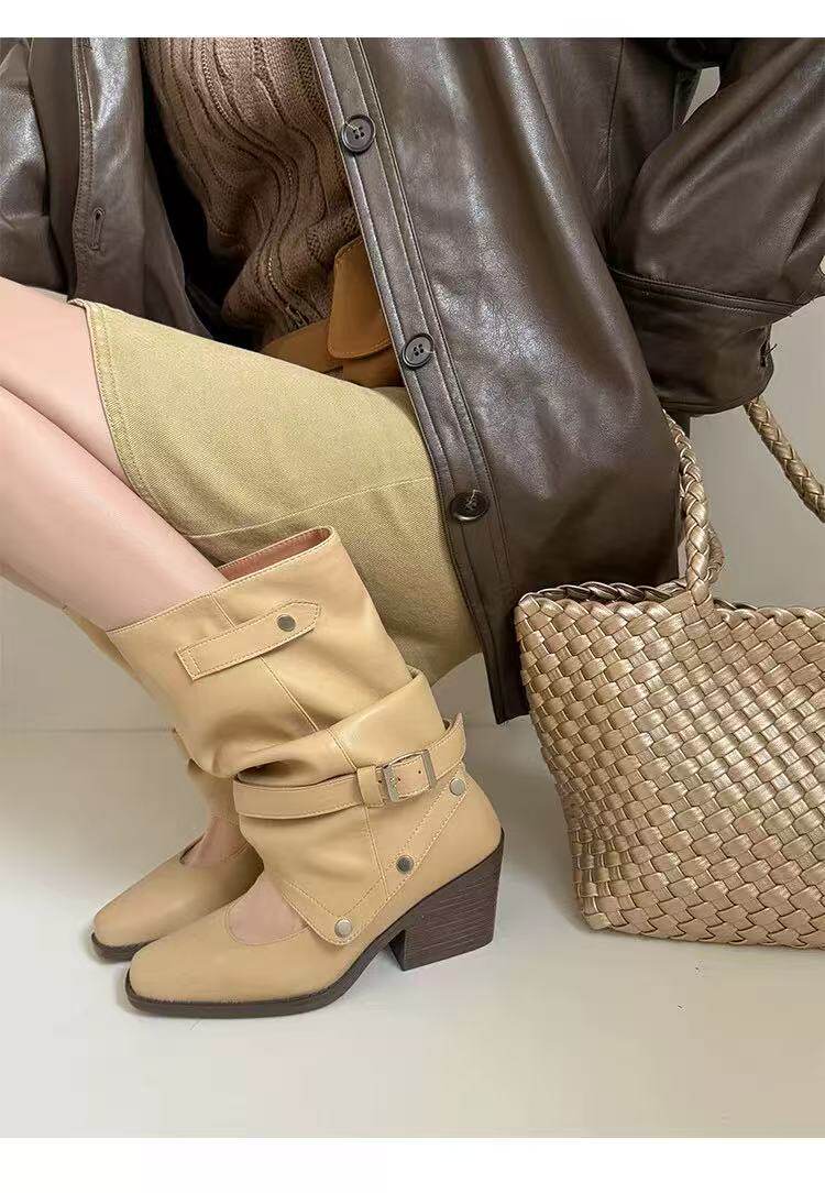 Slip-On Block Heel Boots, picture 3 of 4